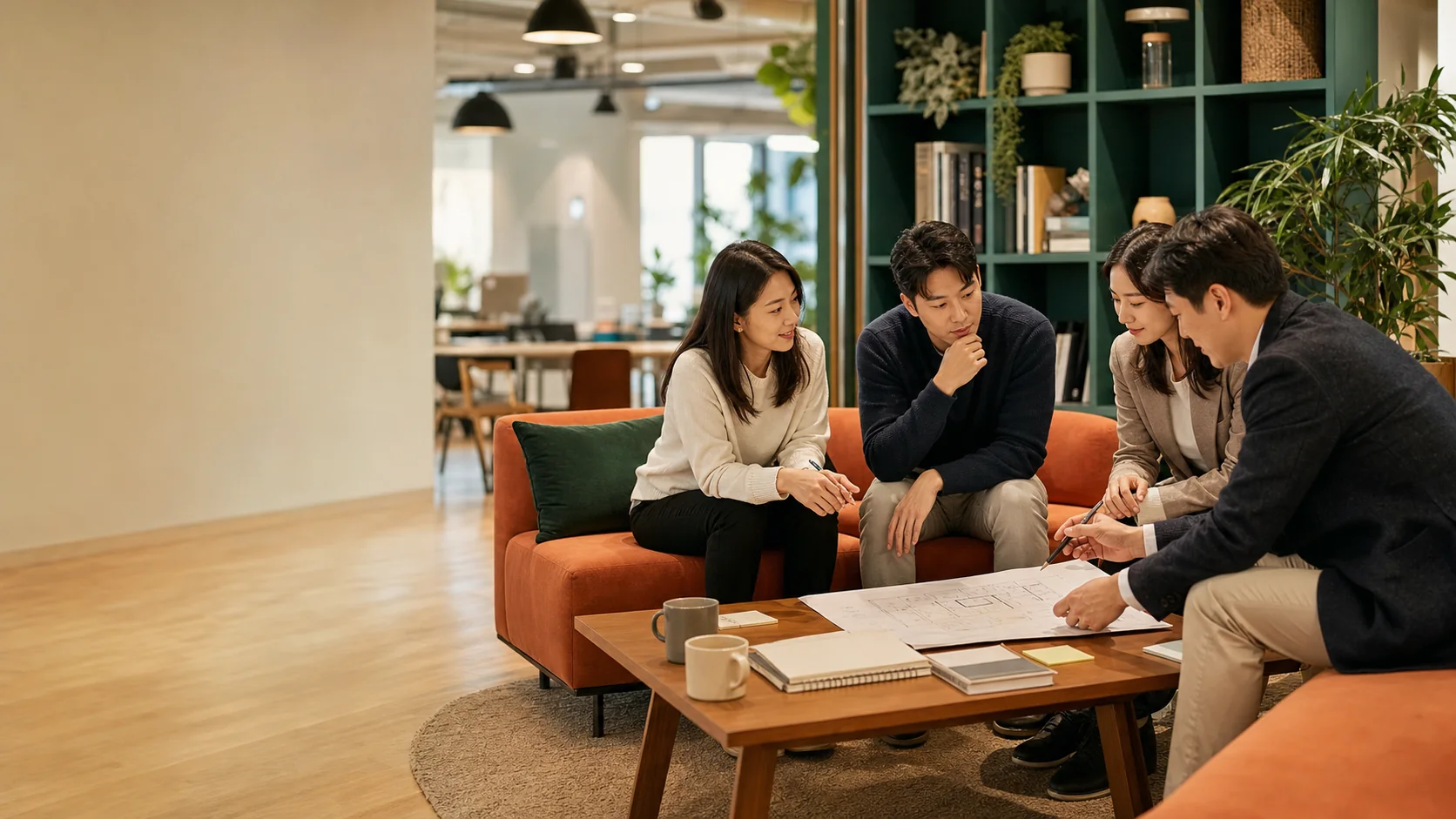 WORK24 라운지에서 사업 상담을 진행하는 모습